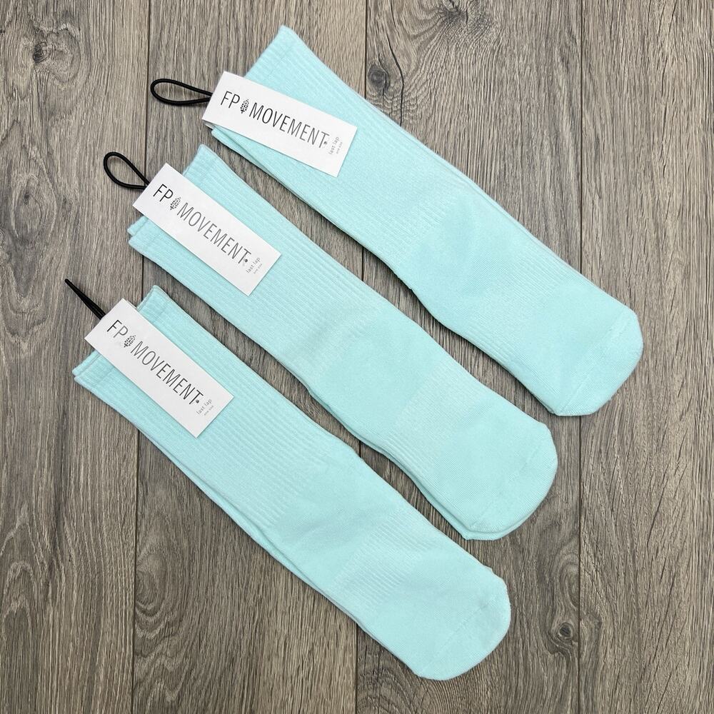3 Pack Free People Movement Last Lap Tube Socks White Pistachio One Size